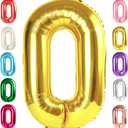 Number 0 Balloons 40 Inch Gold Number Balloons for 10 20 30 40 50 60 70 80 90 100 Numbers Balloon Birthday Decorations Wedding Event Baby Shower