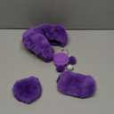 Frienda 6 Pieces Fluffy Car Accessories Set Bling Fluffy Steering Wheel Cover Soft Fuzz Handbrake Gear Shift Cover Bling Mirror Fuzz Car Pad Decoration (Black)