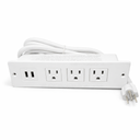 Desk Power Strip with USB Recessed Mounted Desktop Power Outlet 3 Outlets 2 USB Ports Flat Power Plug, Charge Station for Table Cabinet Sofa Counter