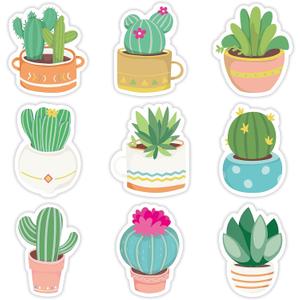 27 Pieces Cactus Sticky Notes Cacti Self-Stick Notes Sticky Memos Succulent Self-Adhesive Note Pads Set for Reminder Studying School Office Home Supplies, 9 Designs