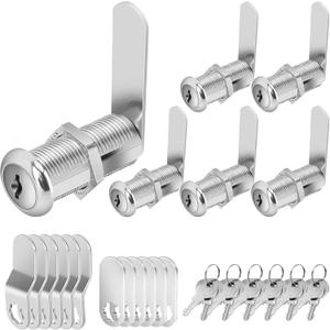 Cabinet Locks with Keys, 1-1/2" Long Cam Locks Keyed Alike, Cabinet Cam Lock Set for Cabinets RV Storage Locks Tool Box Lock Thick Drawer, Zinc Alloy (6 Pack, 1-1/2 Inch)
