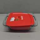 Easy Grab Square Glass Baking Dish with Red Lid - 8"