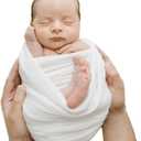 Newborn Photography Props Swaddle Newborn Wraps for Baby Boys Girls Infant Baby Photo Props Shoot Stretch Blanket (White)