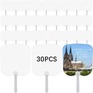 30 Pcs Church Fans Handheld Set,Sublimation Fans Blank Double-Sided Sublimation Paddle Fan Blanks,DIY Hand Fan for Church Parties and Wedding for Guests 30 Pcs Church Fans Handheld Set,Sublimation Fans Blank Double-Sided Sublimation Paddle Fan Blanks,DIY Hand Fan for Church Parties and Wedding for Guests