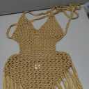 Anna-Kaci - Crochet Tassel Swimsuit for Women Summer Beach Dress (L)