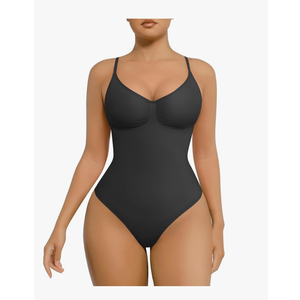 FeelinGirl Shapewear Bodysuit Tummy Control for Women Seamless Sculpting Snatched Waist Body Shaper Body Suit size M- L