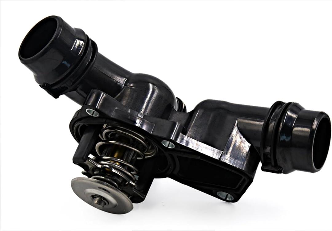 Car Thermostat Replacement for BMW 528i E39 1998-2000, No.11531436823/11537509227/11534509763/11531437040 Plastic Metal Black 1 Pc