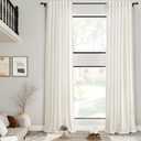 Cream Linen Curtains 216 Inches Long for Living Room Extra Long Back Tab Curtains Neutral Farmhouse Light Filtering Semi Sheer Linen Drapes Ceiling to Floor for Large Window 2 Panels Set 52x216