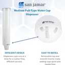 San Jamar Medium Pull-Type Cup Dispenser 4-10 Oz. Cups with Flip Cap for Restaurants, Dining Halls, and Fast Food Plastic, 16 Inches, White