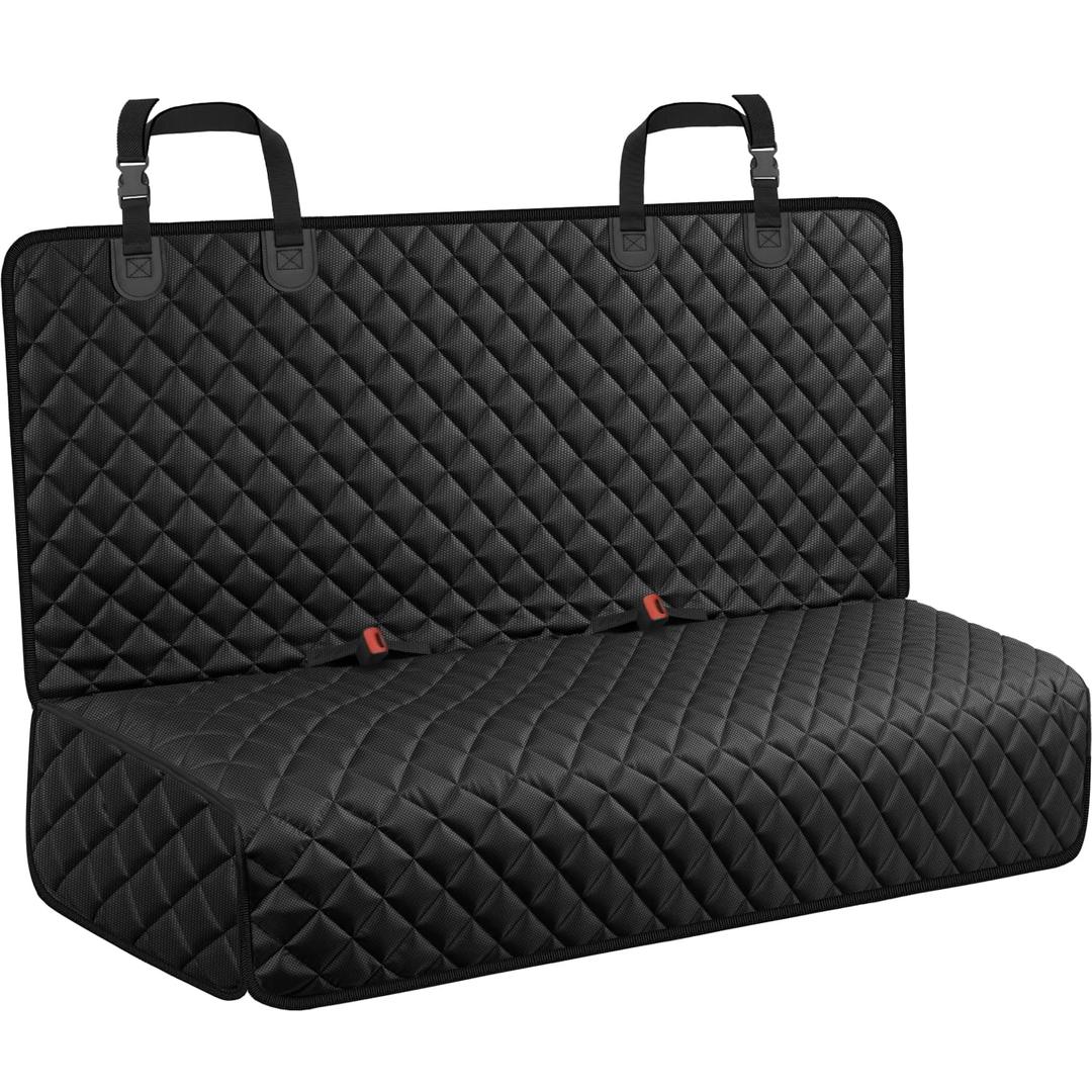 URPOWER Dog Car Seat Cover for Back Seat - Waterproof Non-Slip Car Seat Protector for Dogs Pet, Scratchproof Back Bench Seat Covers for Compact Cars Small SUVs, Black