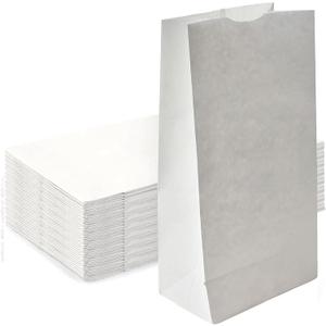 Concession Essentials 4lb White Paper Bags - Pack of 150ct. White Paper Lunch Bags. Great for Holiday Cookie Bags and Arts and Crafts., (CEwhite4lbPaperBag-150CT)