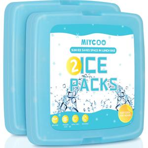 MIYCOO Ice Packs for Lunch Boxes & Lunch Bag - Quick Freeze Ice Pack Space Saving Freezer Packs - Reusable Slim Original Cool Pack - Cooler Accessories for Beach, Camping and Fishing (1 Pack-Blue)