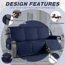 TAOCOCO 100% Waterproof Recliner Covers, Recliner Sofa Covers with Leg Straps, Reversible Recliner Couch Cover for Reclining Chair, Washable Couch Protector for Pets Kids(3 Seater, Dark Blue)