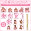 30 Pcs Pink Christmas Gingerbread Hanging Ornaments Pastel Gingerbread Ornaments Candy and House Soft PVC Christmas Tree Wall Hanging Decoration for Xmas Party Office Home Decor Winter