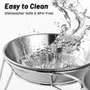 Elevated Cat Bowls, 5.9 Inch Wide Stainless Steel Cat Food Bowls with Metal Stand Whisker Stress-Free, Raised Food and Water Dish for Cats, Kitten