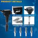 Ignition Coil Pack & Spark Plug Kit for Hyundai Kia L4 2.0L 2.4L - Fit Sonata Tucson Santa Fe Optima Sorento Sportage Stinger, Replaces UF764 93175