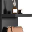 7-Tier Vertical Wall Shelf Unit with USB Rechargeable Led Light (Remote Controlled),Versatile Floating Display Shelves,Lack Style Wall Shelves for Bedroom,Living Room,Office Decor,Vanity-Black