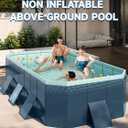 114" Non-Inflatable Foldable Swimming Pool for Family, Portable Above Ground Pool for Adults & Kids, Easy Setup for Outdoor, Backyard, Garden, Camping - Durable PVC (114"×70"×20", Std)
