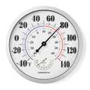 Indoor Outdoor Thermometer Hygrometer - Waterproof Hanging Wall Thermometer Decorative Outdoor Thermometer Large Numbers, No Battery Needed Outdoor Thermometers for Patio (10 Inch, White 10")