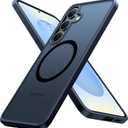 TORRAS Magnetic Shockproof for Samsung Galaxy S25 Case, Fit for MagSafe, 4X Military Grade Protection, Translucent Hard Back Slim Case for Samsung S25 Case, Anti-Fingerprint Anti-Scratch, Black