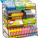 Candy Display Rack 2 Pack, Snack Display for Counter, Snack Organizer for Countertop, Metal Shelf Chip Rack Display Stand Chip Bag Holder, Concession Stand Retail Display