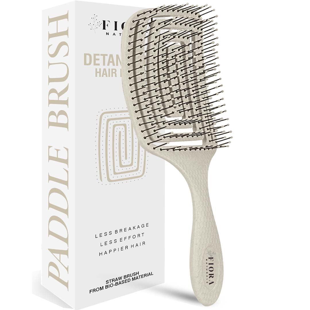 Fiora Naturals Paddle Hair Brush for Thick Hair - Detangler Brush for women - Vented Hairbrush for Gentle Detangling, Best Hair Brush for Wet or Dry Hair