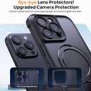 MOCCA Design for iPhone 13 Pro Case with Magnetic Invisible Stand [Full Camera Protection] [Compatible with Magsafe] Military Drop Shockproof Translucent Matte Phone Case Cover 6.1",Black