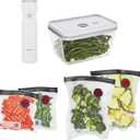 ZWILLING Fresh & Save Vacuum Sealer Machine Starter Set with Airtight Food Storage Container Glass, Sous Vide Bags, Meal Prep