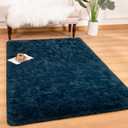 Andecor Soft Fluffy Bedroom Rugs, 3 x 5 Feet Indoor Shaggy Plush Area Rug for Boys Girls Kids Baby College Dorm Living Room Home Decor Floor Carpet, Navy Blue