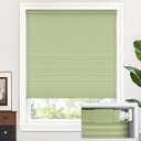 AOSKY Light Filtering Roller Shades Cordless Blinds for Windows, 1% Openness Free-Stop Shades with Valance, Thermal Insulated Fabric, UV Protection, Natural Woven Blinds31" W x 72" H