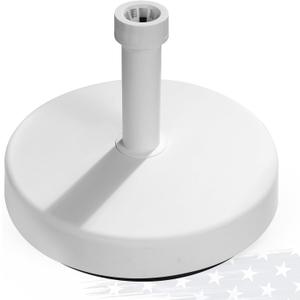 FRUITEAM 49lb Capacity Fillable Umbrella Base, Sand/Stone Filled Heavy-Duty Patio Umbrella Stand Outdoor Weight Base for Garden, Lawn, Deck, Poolside, White