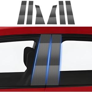 Car Door Window B C Pillar Trim Carbon Fiber Style Film for Honda HRV HR-V 2023 2024 2025 2026 2027 Automotive Exterior Accessories Pillar Post Protection Decor TPU Sticker Cover 6-Pcs Kit
