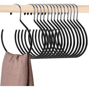 Cedilis 15 Pack Scarf Ring Hangers, Non-Snag Belt Hanger for Closet, Non-Slip Closet Organizer Accessory Holders for Ties Scarves Belts Tank Tops Pashminas, Black