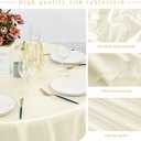 12 Pack Ivory Satin Tablecloth, 120 Inch Round Silky Satin Table Cloth, Bright Silk Tablecloth Smooth Fabric Table Covers Overlay Silky Tables Decoration for Wedding Party Banquet Birthday