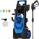 Electric Pressure Washer, 5000 PSI 3.2 GPM Power Washer with Foam Cannon, High Pressure Cleaning Machine with 35 FT Power Cord and 20 FT Hose, Hose Reel, 4 Connect Nozzles for Car/Patio/Fences (Blue)