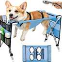 Dog Bath Hammock with Stand, Foldable Pet Grooming Sling for Dogs and Cats