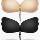 Sticky Bra, Backless Sticky Push Up Bra Adhesive, Invisible Seamless Strapless Bras for Women Reusable 2 Pair
 24