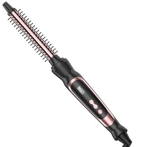 USHOW Small Curling Brush, Heated Round Brush with Dual Voltage & Adjustable Temperature, Smooth & Voluminous Curls, Travel-Friendly Hair Styling Tool (Rose Gold, 1/2 inch)