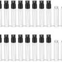 Mini Perfume Travel Refillable Bottle Cologne Sample Pocket Small Empty Glass Spray Bottles Travel Size Atomizer Bottle (50Pack-1.5ML)
