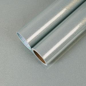 CHIHUT Shiny Light Grey Glitter Wallpaper Roll 12"x100" Peel and Stick Self Adhesive Removable Vinyl Wrap for Cabinets Walls Countertops Iridescent Metallic Shimmer Glossy Contact Paper for Furniture
