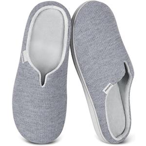 Garonne Women's V-neck Slippers with Memory Foam, Ladies' Slip-on House Shoes for Bedroom Indoor/Outdoor (7-8, Dark Grey)