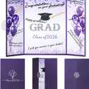 2 x Purple Graduation Signature Book, 3-Panel Class of 2026 Graduation Party Guest Book for Graduation Party Decorations High School College Graduations Decor for Him Her