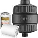 Cobbe Shower Filter for Hard Water - High Output Shower Filter for Removing Chlorine and Harmful Substances, Matte Black