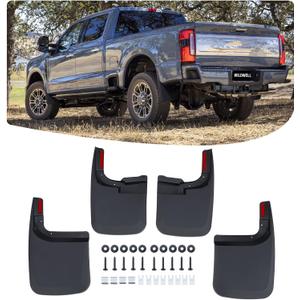 WildWell Mud Flaps for 2017-2025 Ford F250 F350 Super Duty w/Single Rear Wheels, Splash Guards Front & Rear Heavy-Duty Mud Flaps Guard for Trucks Set 4PCS (Without Fender Flares)