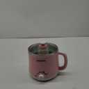 Dezin Hot Pot Electric, Rapid Noodles Cooker, Stainless Steel Electric Pot 1.6 Liter, Perfect for Ramen, Egg, Pasta, Dumpling, Soup, Porridge, Oatmeal with Temperature Control and Keep Warm Function (Pink)