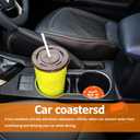 3 x 2PCS Car Cup Holder Coasters, Car Accessories for Women, Non-Slip Wear Resistant and Beautiful, Round Coasters Suitable for Most Car Cup Holders (Orange)