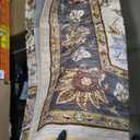 8x10 Ft Extra Large Washable Area Rugs for Living Room, Thin Floral Vintage Print Rug Non Slip Carpet for Bedroom Dining Room Kidsroom Home Decor (Beige Yellow)