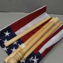 Evergreen 28" x "44" Patriotic American Flag Includes Tangle Free Wooden Pole & Bracket | Outside House Dcor | Heavy Duty Outdoor Premium 310D | Embroidered Stars and Stripes | USA Residential or