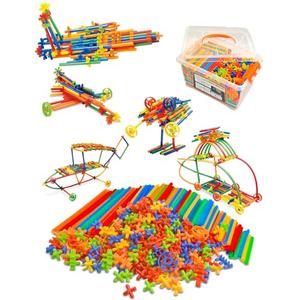 Tcnroy 600PCS STEM Building Toys, Straw Constructor Toys Up Grade Engineering Building Sets for Kids Develops Motor Skills and Logic Thinking, Fun Educational Toy Great for Gift