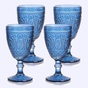 abrwyy Green Wine Glasses set of 4, Green Goblets, Vintage Drinking Glassware, Colored Glassware Set for Party Home Wedding Baby Shower